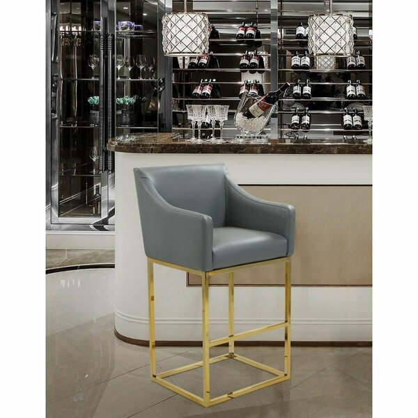 Bromas Modern Contemporary Cordele Bar Stool Chair Grey BR2823123